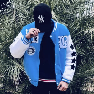 LA Sky Blue Letterman Jacket | Varsity Jacket